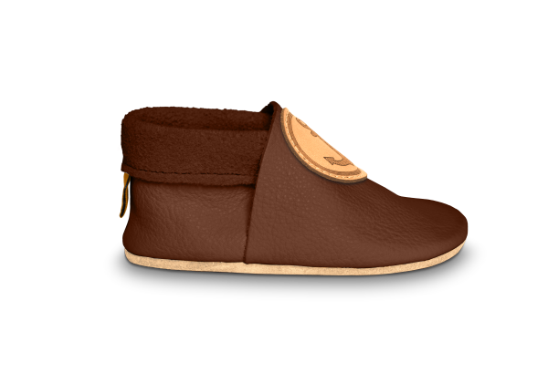 Krabbelschuhe Anker in Brownie, Seitenansicht