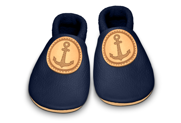 Krabbelschuhe Anker in Ocean, Paar von oben