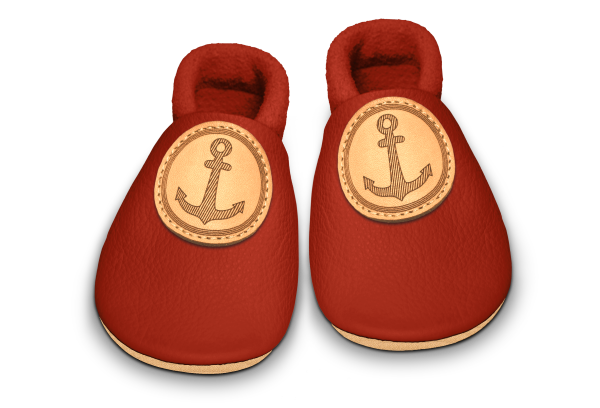 Krabbelschuhe Anker in Rosty, Paar von oben