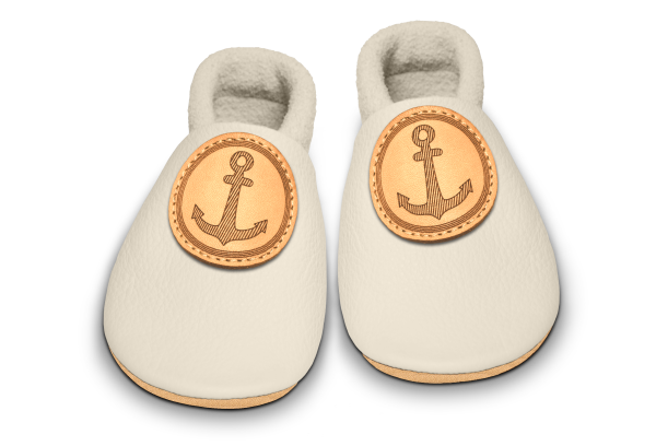 Krabbelschuhe Anker in Tara, Paar von oben