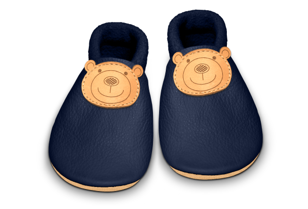 Krabbelschuhe Bär in Ocean, Paar von oben