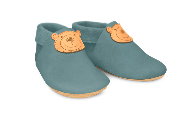 Krabbelschuhe Bär in Palma, Paar schräg von vorn