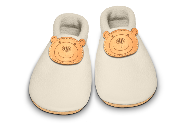 Krabbelschuhe Bär in Tara, Paar von oben