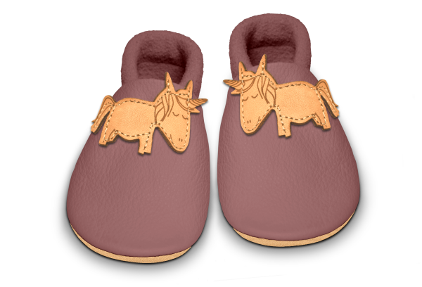 Krabbelschuhe Einhorn in Campi, Paar von oben