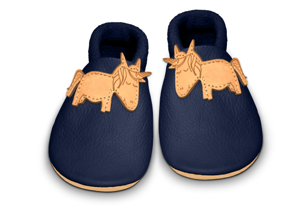 Krabbelschuhe Einhorn in Ocean, Paar von oben