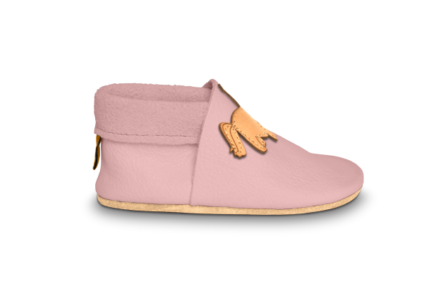 Krabbelschuhe Einhorn in Rosa, Seitenansicht
