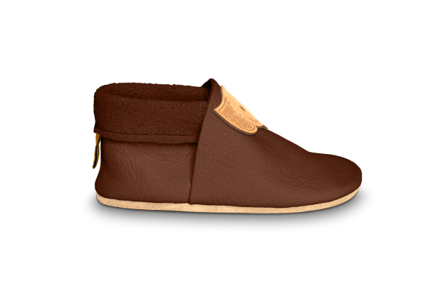Krabbelschuhe Elefant in Brownie, Seitenansicht