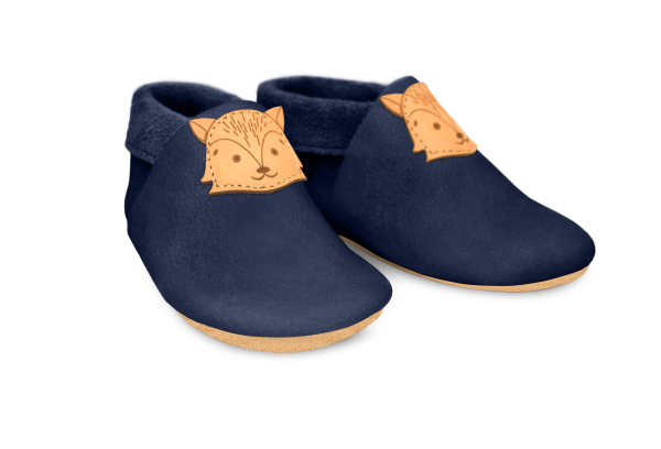 Krabbelschuhe Fuchs in Ocean, Paar schräg von vorn