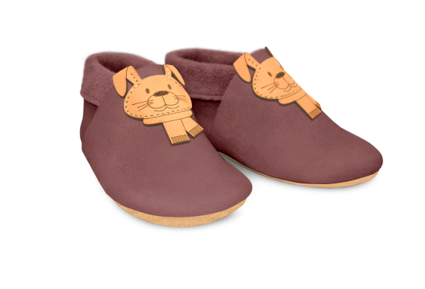 Krabbelschuhe Hase in Campi, Paar schräg von vorn