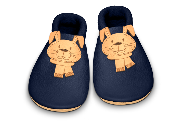 Krabbelschuhe Hase in Ocean, Paar von oben