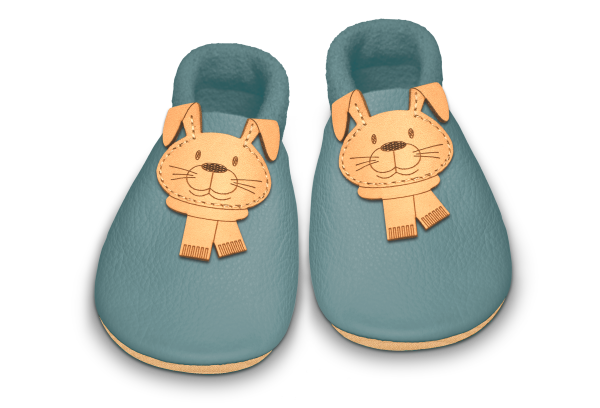 Krabbelschuhe Hase in Palma, Paar von oben