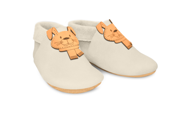 Krabbelschuhe Hase in Tara, Paar schräg von vorn