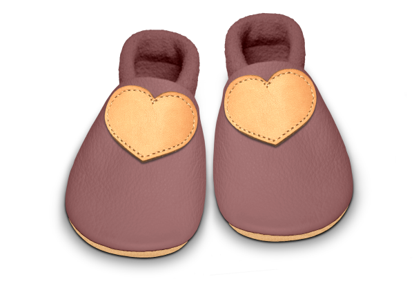 Krabbelschuhe Herz in Campi, Paar von oben