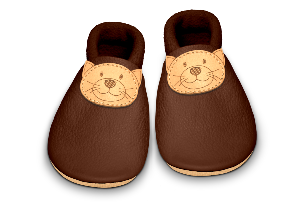 Krabbelschuhe Katze in Brownie, Paar von oben