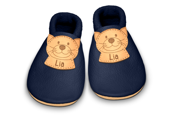Krabbelschuhe Katze mit Namen in Ocean, Paar von oben