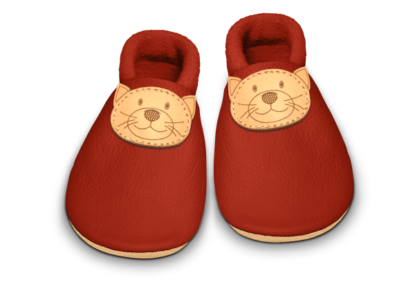 Krabbelschuhe Katze in Rosty, Paar von oben