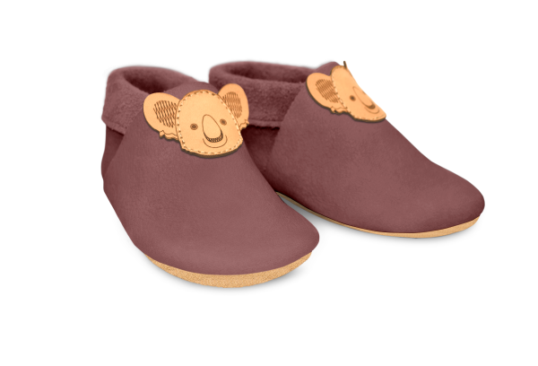 Krabbelschuhe Koala in Campi, Paar schräg von vorn