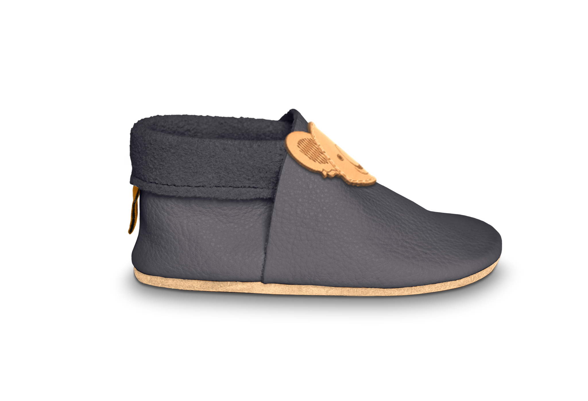 Krabbelschuhe Koala in Mausgrau, Seitenansicht
