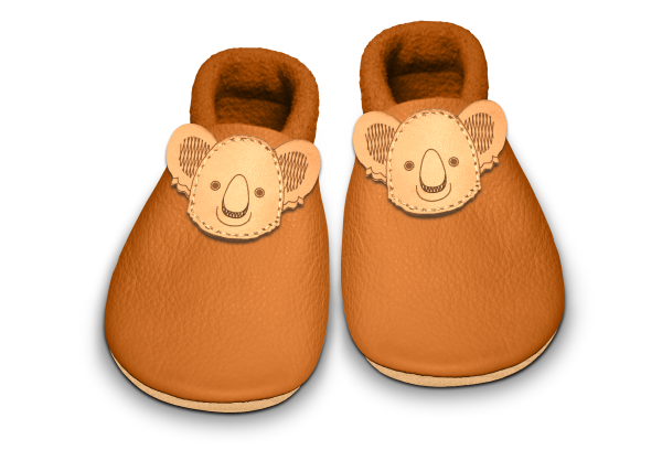 Krabbelschuhe Koala in Nugat, Paar von oben
