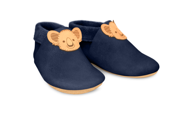 Krabbelschuhe Koala in Ocean, Paar schräg von vorn