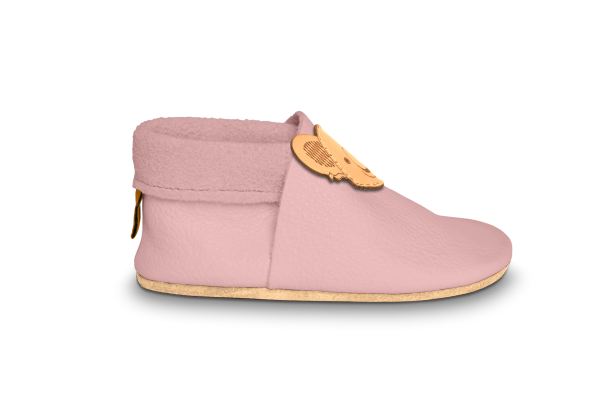 Krabbelschuhe Koala in Rosa, Seitenansicht