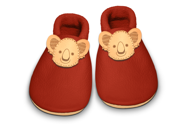 Krabbelschuhe Koala in Rosty, Paar von oben