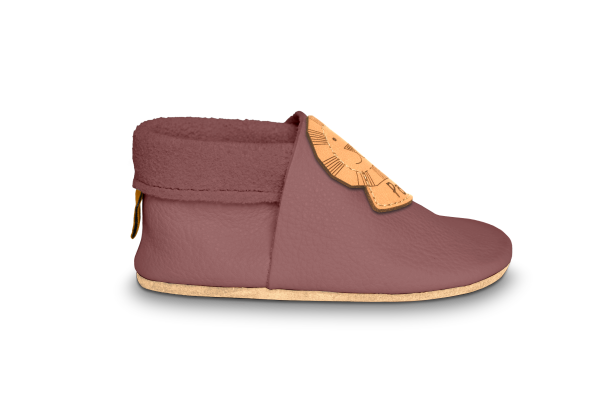 Krabbelschuhe Löwe mit Namen in Campi, Seitenansicht
