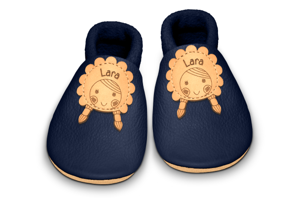 Krabbelschuhe Mädchen mit Namen in Ocean, Paar von oben