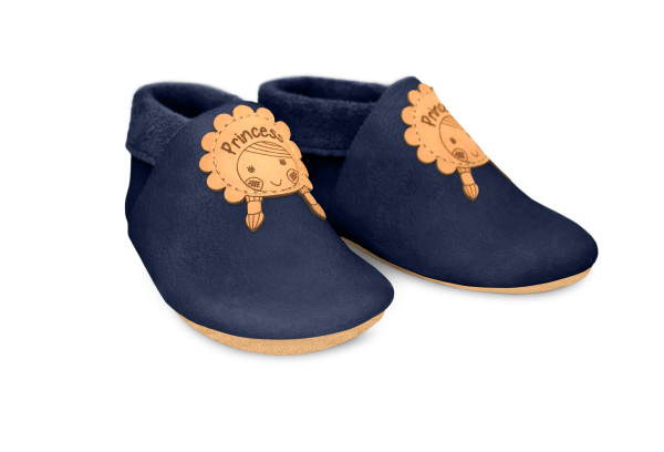 Krabbelschuhe Mädchen in Ocean, Paar schräg von vorn