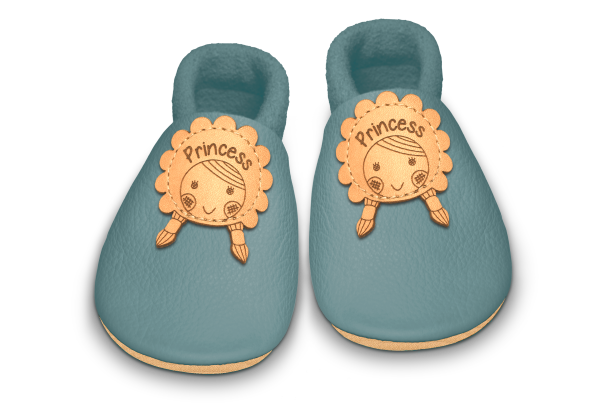 Krabbelschuhe Mädchen in Palma, Paar von oben