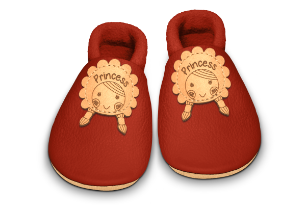 Krabbelschuhe Mädchen in Rosty, Paar von oben