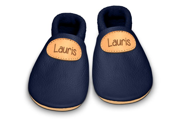 Krabbelschuhe mit Namen in Ocean, Paar von oben