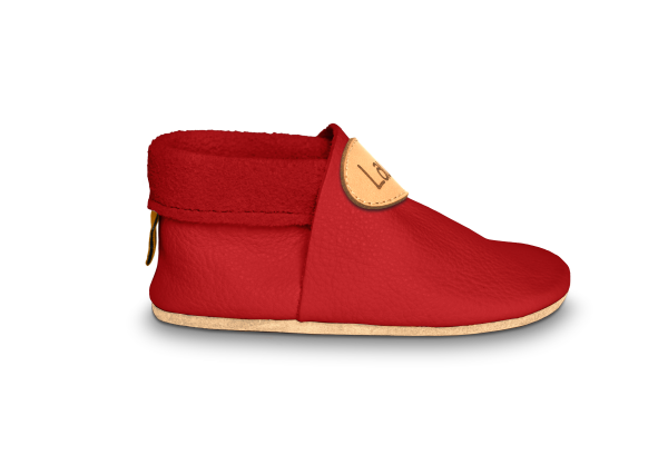 Krabbelschuhe mit Namen in Rosty, Seitenansicht