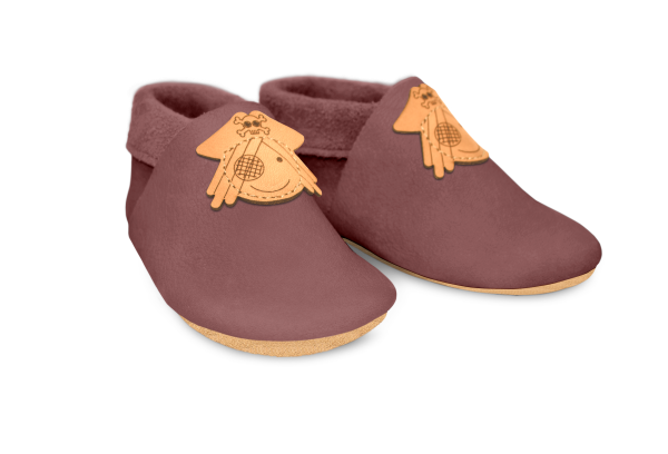 Krabbelschuhe Pirat in Campi, Paar schräg von vorn