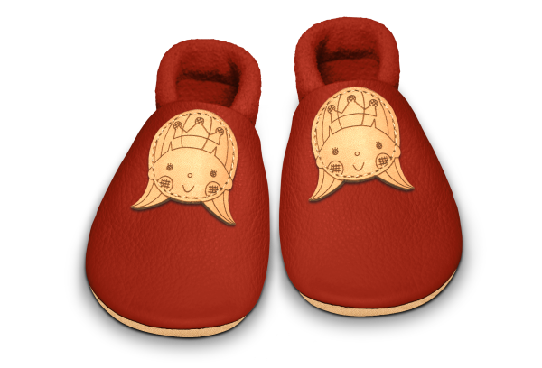Krabbelschuhe Prinzessin in Rosty, Paar von oben