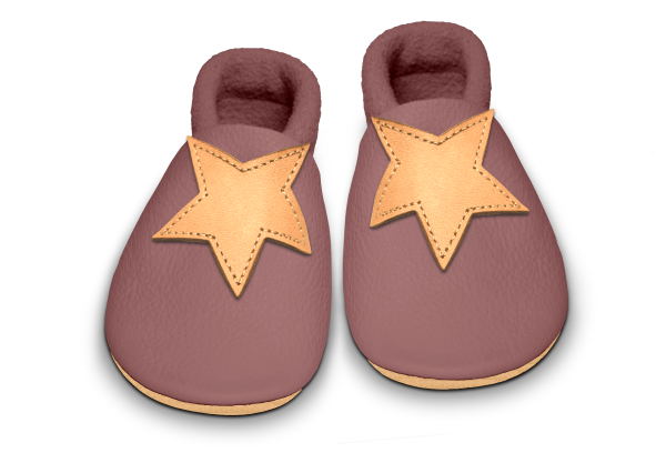 Krabbelschuhe Stern in Campi, Paar von oben