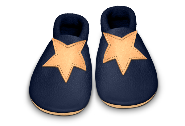 Krabbelschuhe Stern in Ocean, Paar von oben