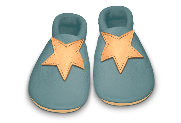 Krabbelschuhe Stern in Palma, Paar von oben