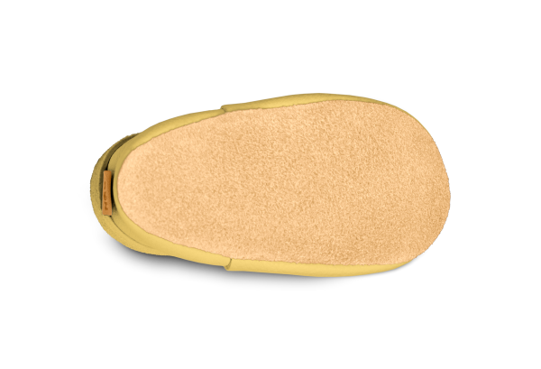 Krabbelschuhe Wal in Kiwi Gold, Sohle