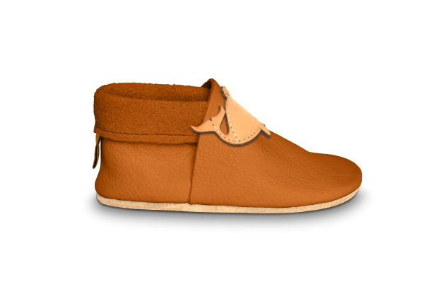 Krabbelschuhe Wal in Nugat, Seitenansicht