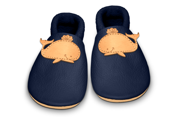 Krabbelschuhe Wal in Ocean, Paar von oben